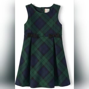 Girls Plaid Bow Pleated Ponte Jumper - Nutcracker Plaid